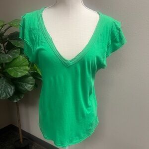 Maeve Green V-Neck Top size L